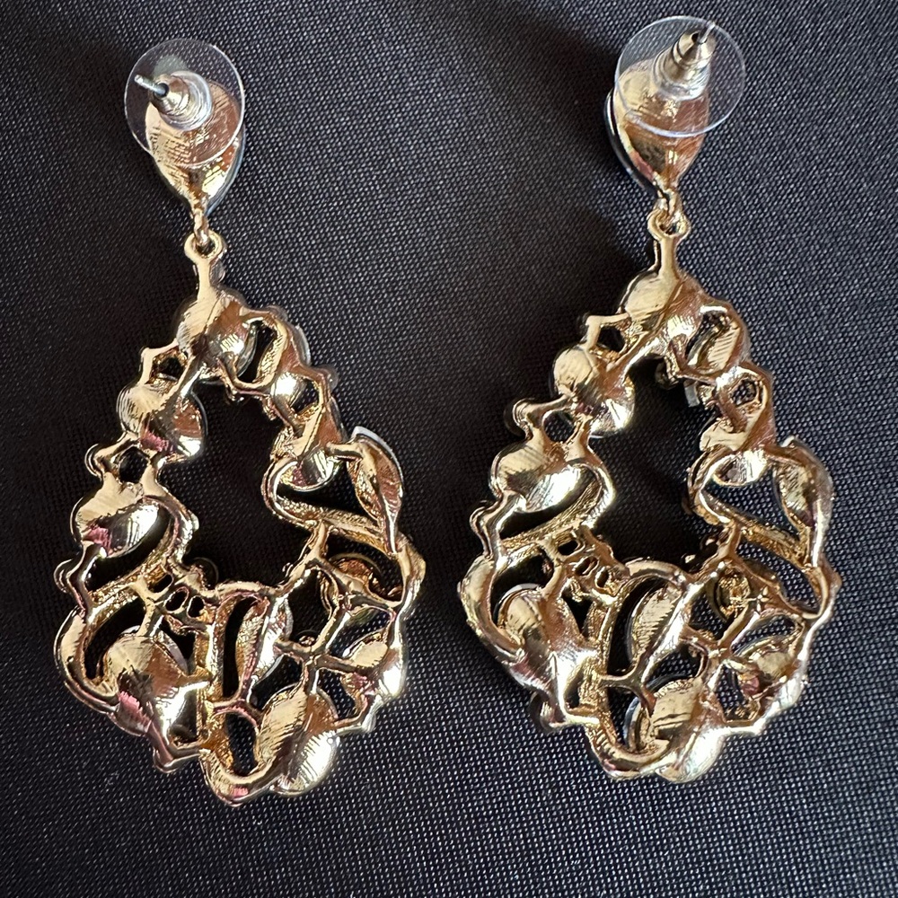 Multi Stone Teardrop Dangle Earrings - image 4